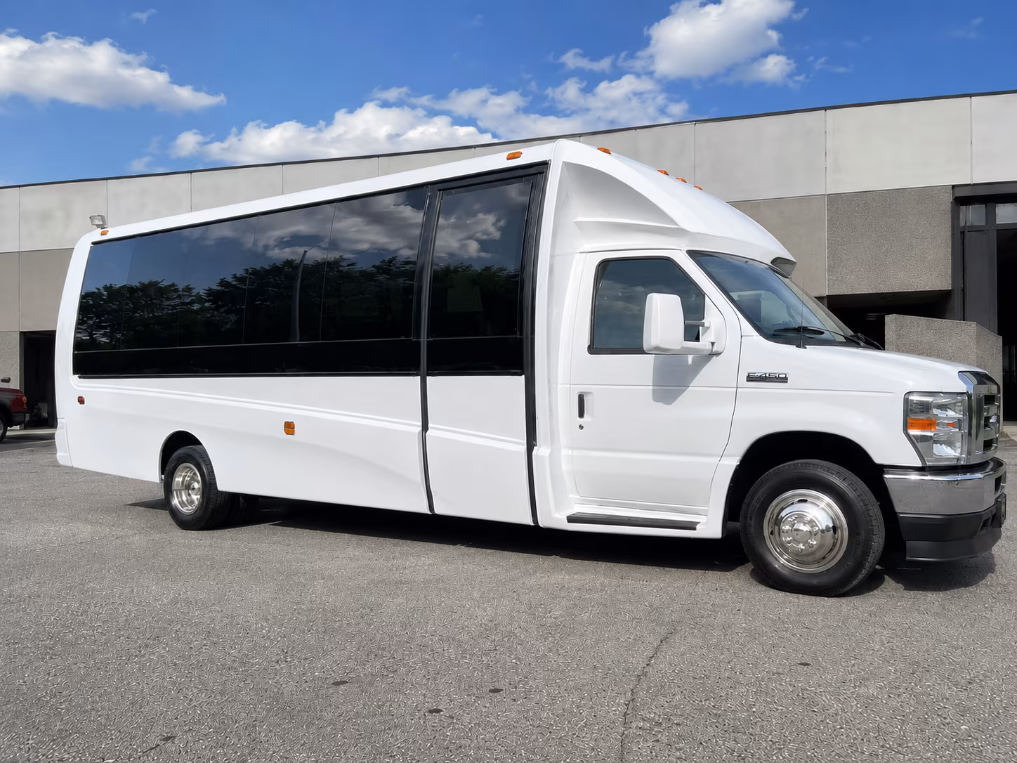 group boarding a minibus in lodi