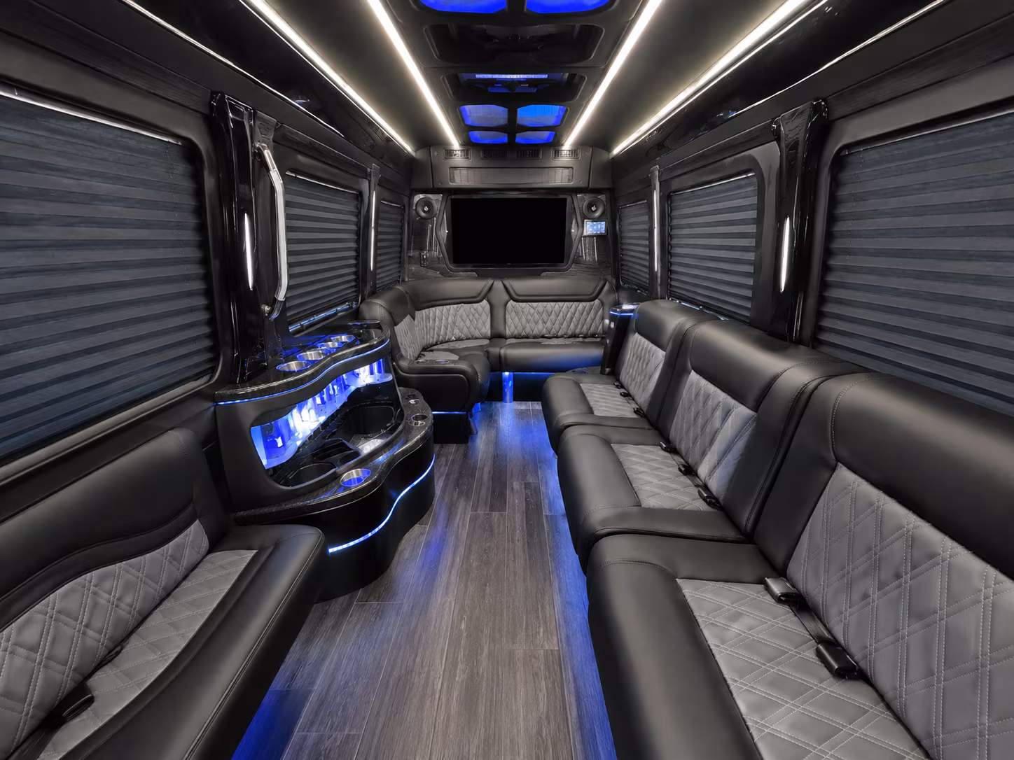 lodi 50 passenger party bus interior