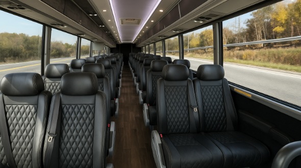 Interior of Charter Bus Company Tracy's 15 Passenger Minibus in Tracy