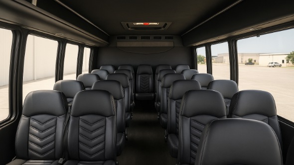 Interior of Charter Bus Company Sacramento's 18 Passenger Minibus in Sacramento