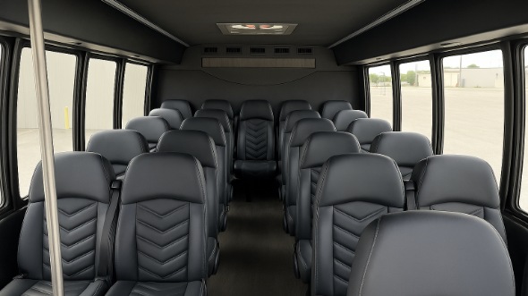 Interior of Charter Bus Company Manteca's 25 Passenger Mini bus in Manteca