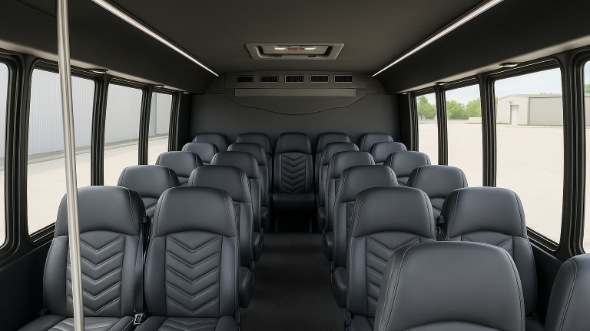 Interior of Charter Bus Company Sacramento's 28 Passenger Mini bus in Sacramento