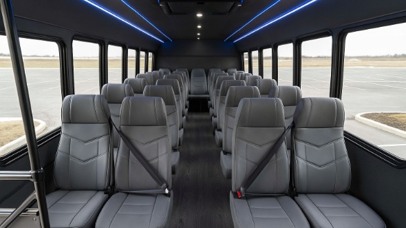 Interior of Charter Bus Company Manteca's 35 Passenger Minibus in Manteca