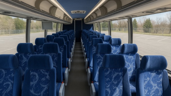 Interior of Charter Bus Company West Sacramento's 54 Passenger Charter Bus in West Sacramento
