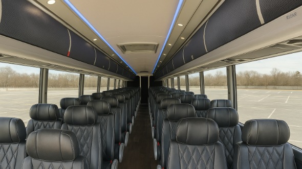 56 passenger charter bus interior view
